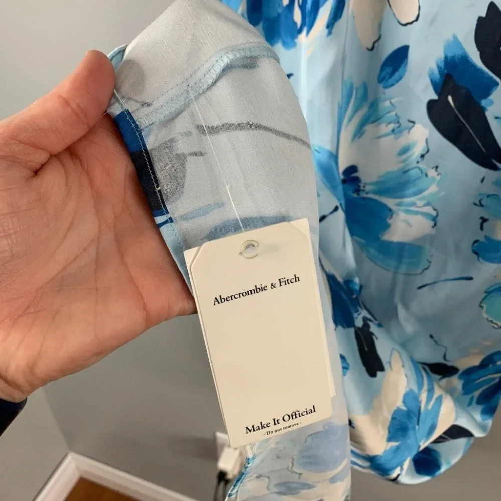 Abercrombie & Fitch Blue Floral Midi Dress - Picture 5 of 14